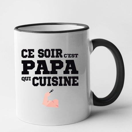 Mug Ce soir c'est papa qui cuisine Noir