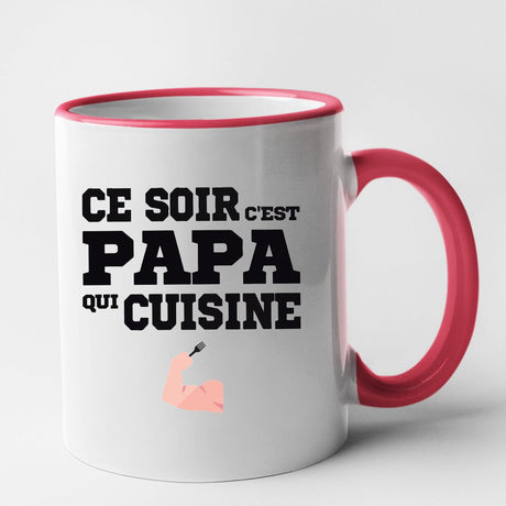 Mug Ce soir c'est papa qui cuisine Rouge