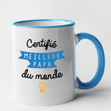 Mug Certifié meilleur papa du monde Bleu