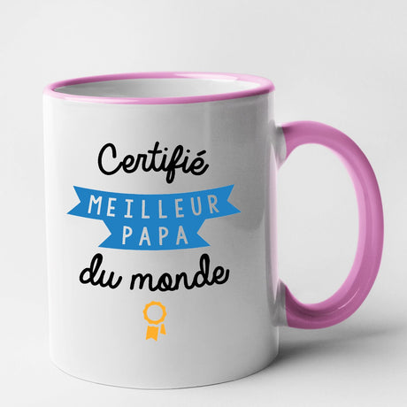 Mug Certifié meilleur papa du monde Rose