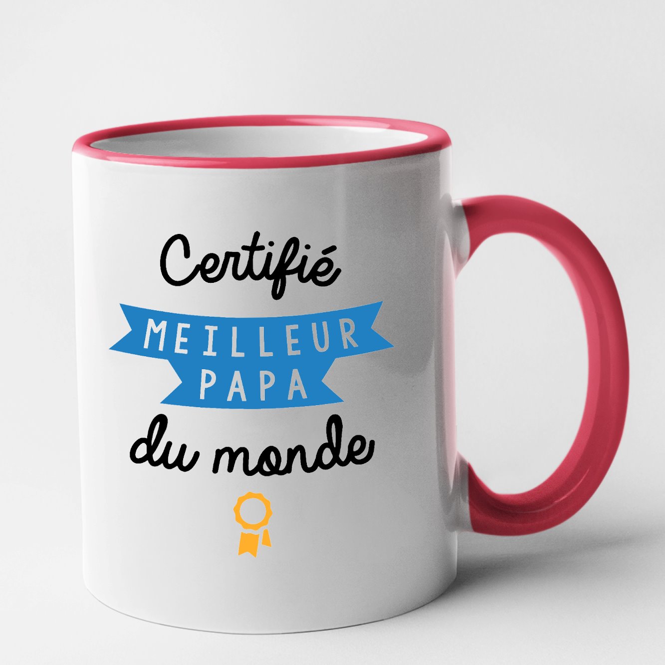 Mug Certifié meilleur papa du monde Rouge