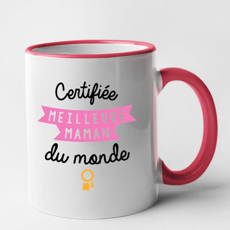 Mug Certifiée meilleure maman du monde Rouge