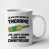 Mug Je n'ai pas besoin de thérapie juste d'une chartreuse Blanc