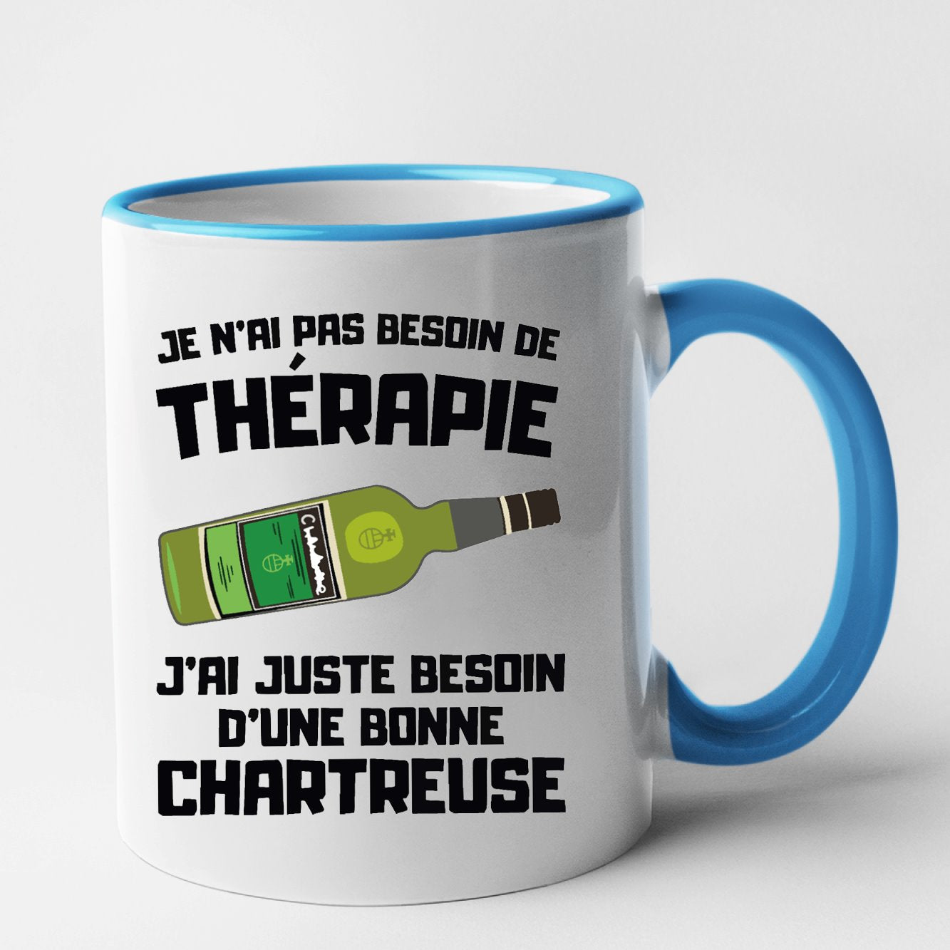 Mug Je n'ai pas besoin de thérapie juste d'une chartreuse Bleu