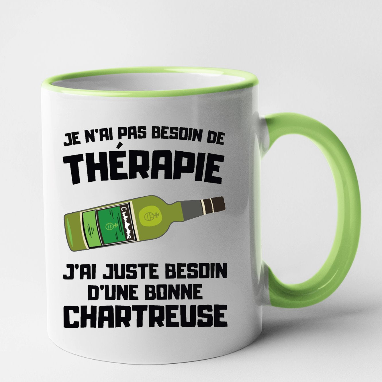 Mug Je n'ai pas besoin de thérapie juste d'une chartreuse Vert