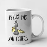 Mug J'peux pas j'ai échecs Blanc