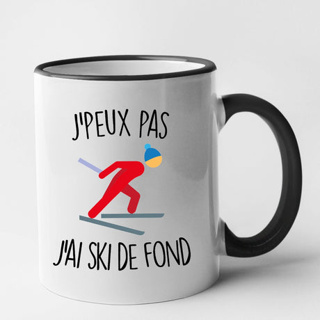 Mug J'peux pas j'ai ski de fond Noir