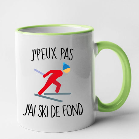 Mug J'peux pas j'ai ski de fond Vert