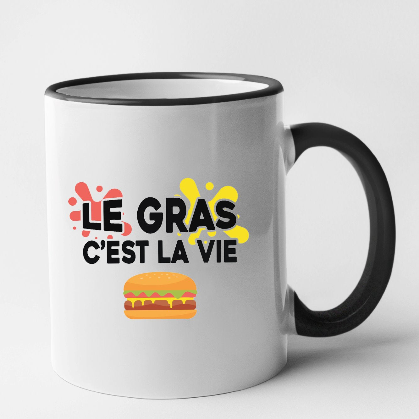 Mug Le gras c'est la vie Noir