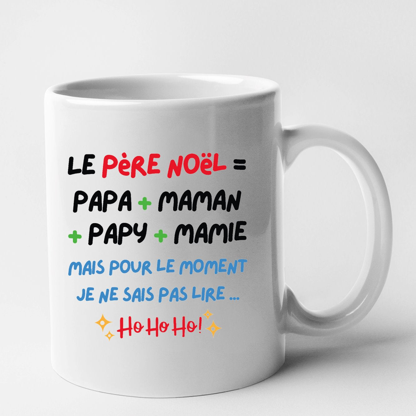 Mug Le Père Noël c'est papa maman papy mamie Blanc