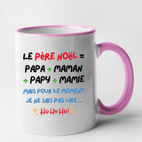 Mug Le Père Noël c'est papa maman papy mamie Rose