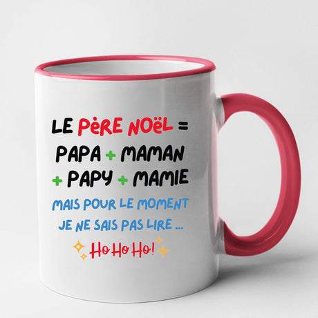 Mug Le Père Noël c'est papa maman papy mamie Rouge