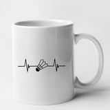 Mug Rythme cardiaque badminton Blanc