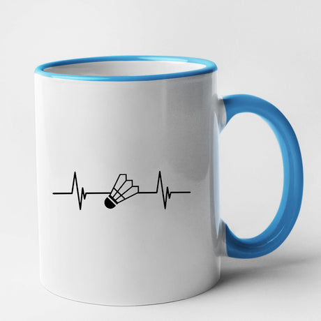 Mug Rythme cardiaque badminton Bleu