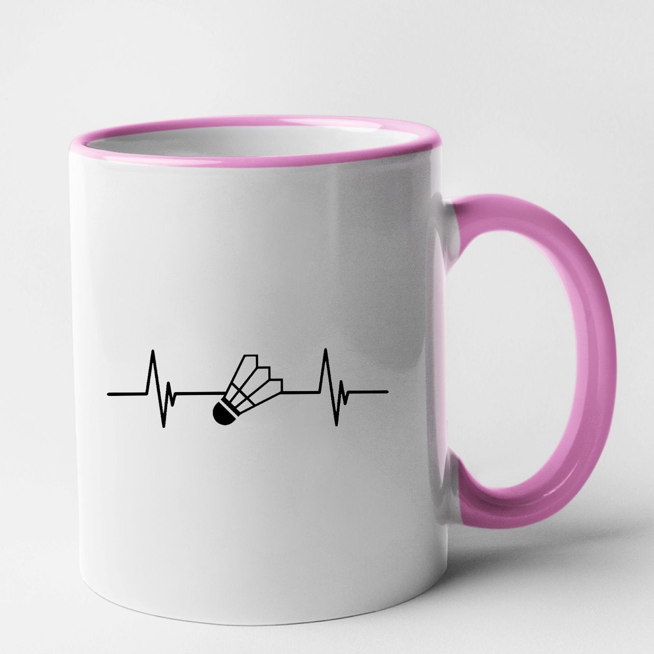 Mug Rythme cardiaque badminton Rose