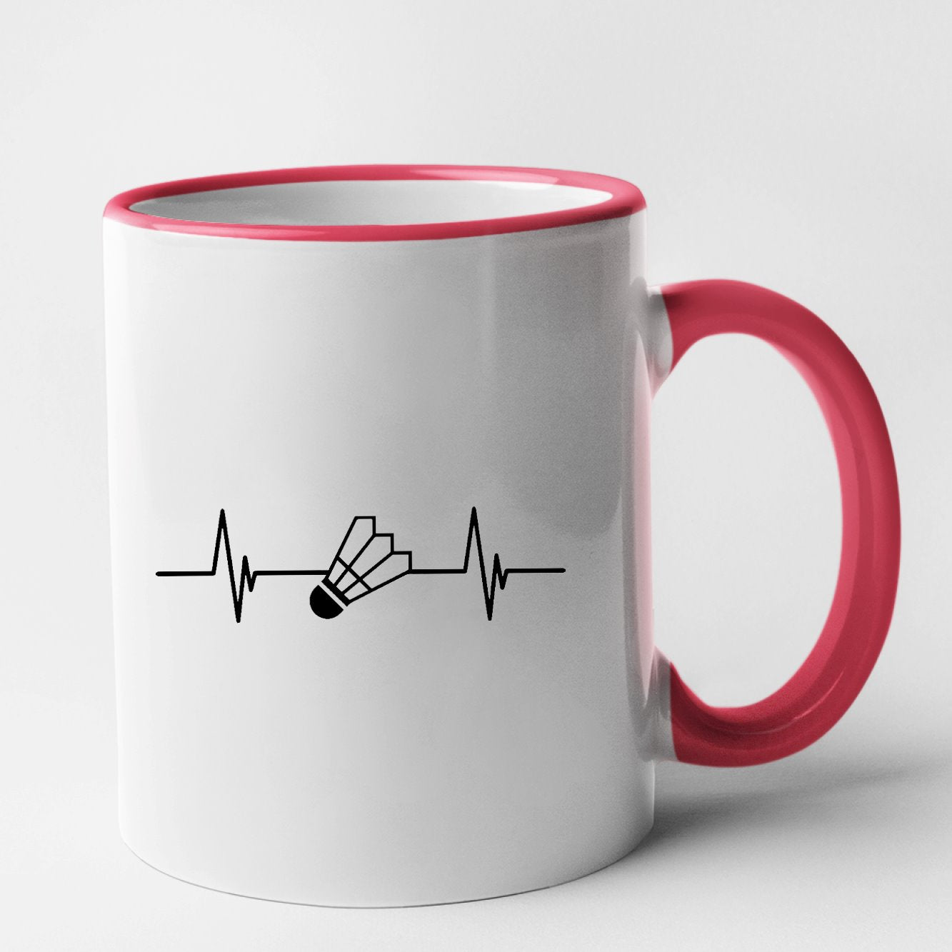 Mug Rythme cardiaque badminton Rouge