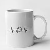 Mug Rythme cardiaque boxe Blanc