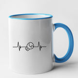 Mug Rythme cardiaque boxe Bleu