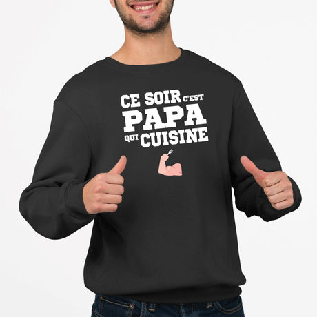 Sweat Adulte Ce soir c'est papa qui cuisine Noir