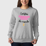 Sweat Adulte Certifiée meilleure maman du monde Gris