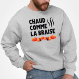 Sweat Adulte Chaud comme la braise Gris