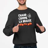 Sweat Adulte Chaud comme la braise Noir