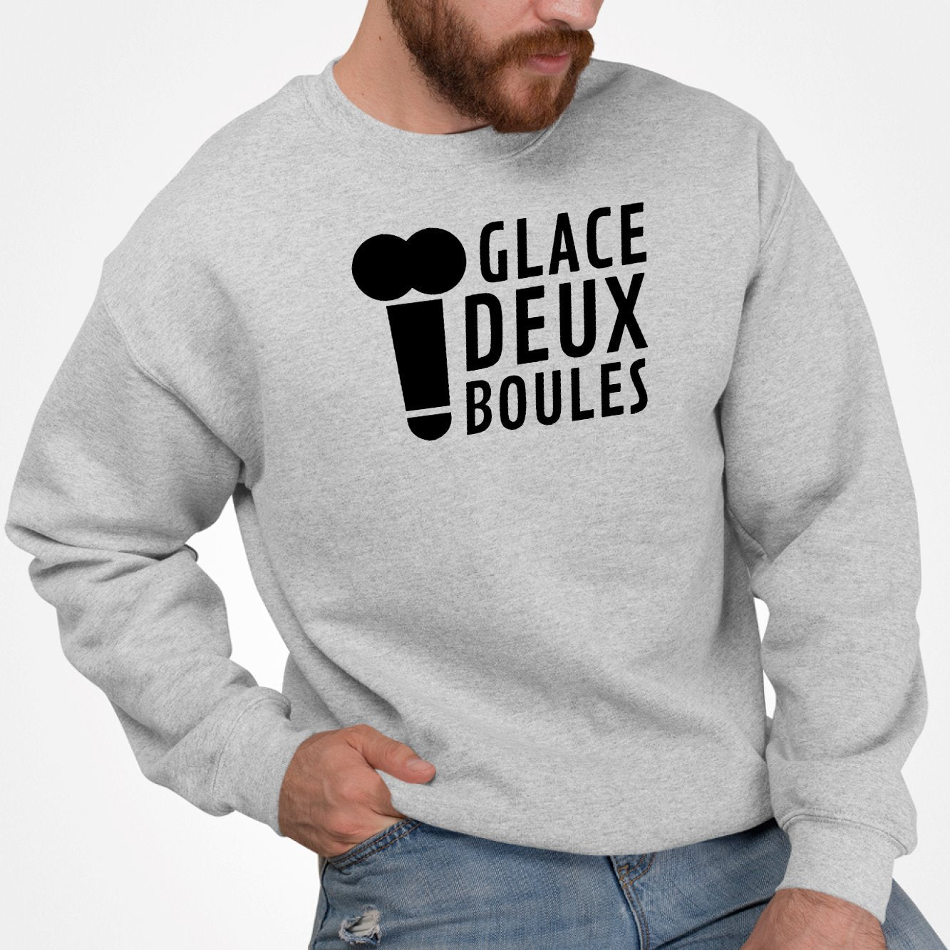 Sweat Adulte Glace deux boules Gris