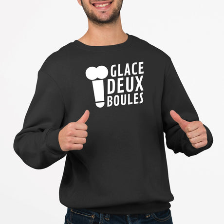 Sweat Adulte Glace deux boules Noir