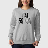 Sweat Adulte J'ai 60 ans 59 + 1 Gris