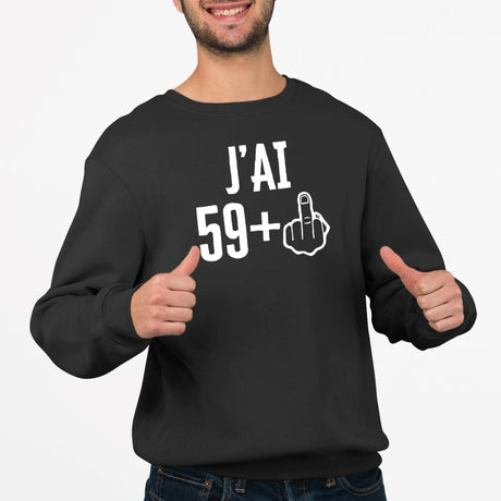 Sweat Adulte J'ai 60 ans 59 + 1 Noir