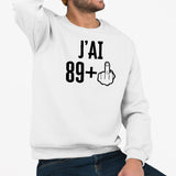 Sweat Adulte J'ai 90 ans 89 + 1 Blanc