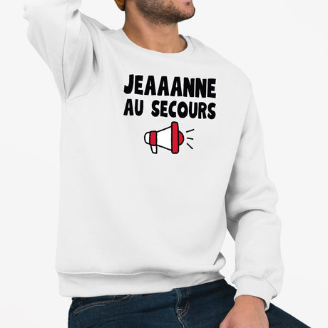 Sweat Adulte Jeanne au secours Blanc