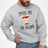 Sweat Adulte J'peux pas j'ai régime Gris