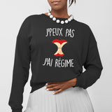 Sweat Adulte J'peux pas j'ai régime Noir