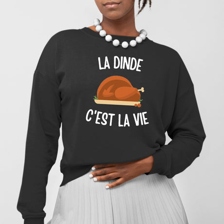 Sweat Adulte La dinde c'est la vie Noir