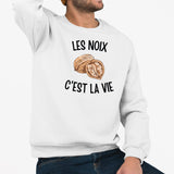 Sweat Adulte Les noix c'est la vie Blanc