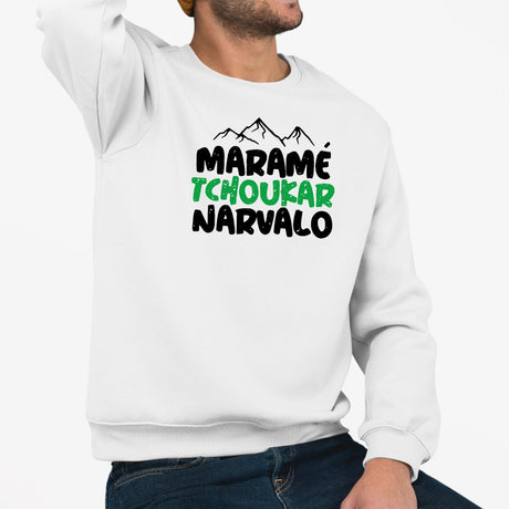 Sweat Adulte Maramé tchoukar narvalo Blanc