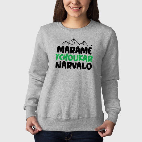 Sweat Adulte Maramé tchoukar narvalo Gris