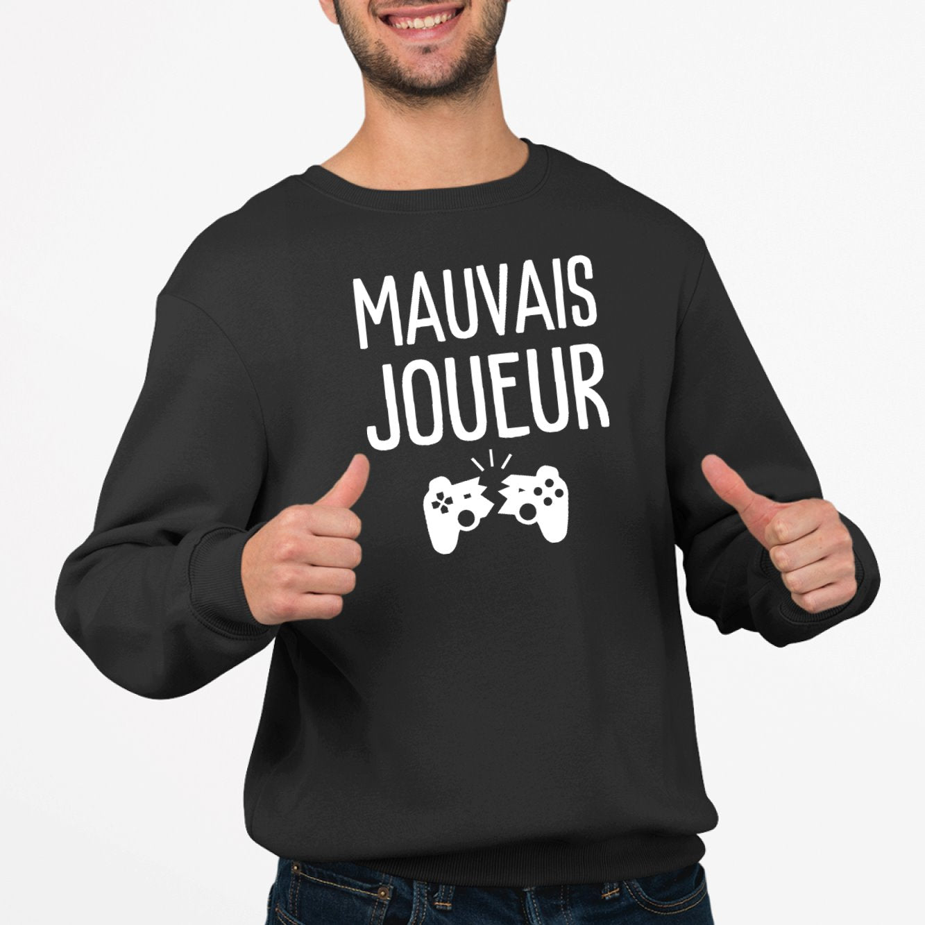 Sweat Adulte Mauvais joueur Noir