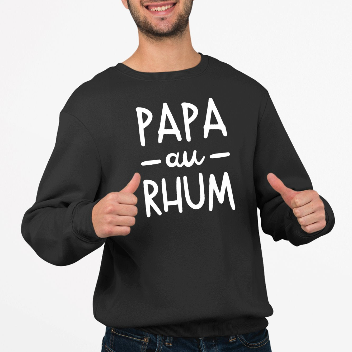 Sweat Adulte Papa au rhum Noir