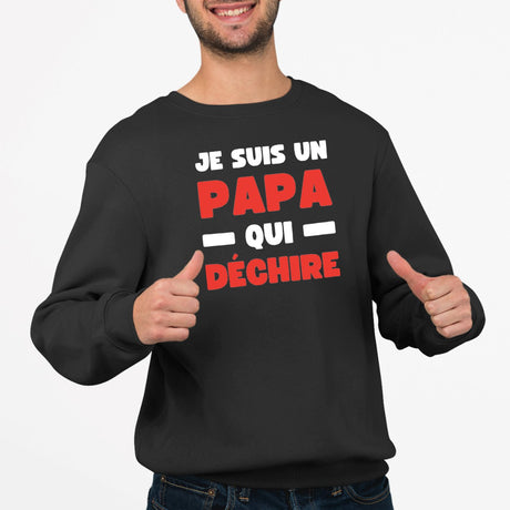 Sweat Adulte Papa qui déchire Noir