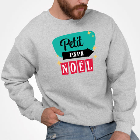 Sweat Adulte Petit Papa Noël Gris