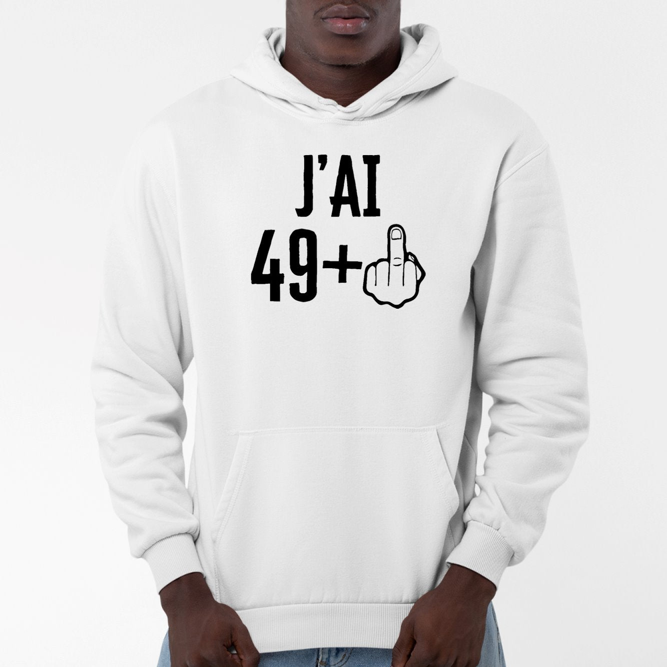 Sweat Capuche Adulte J'ai 50 ans 49 + 1 Blanc