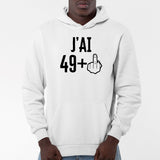 Sweat Capuche Adulte J'ai 50 ans 49 + 1 Blanc