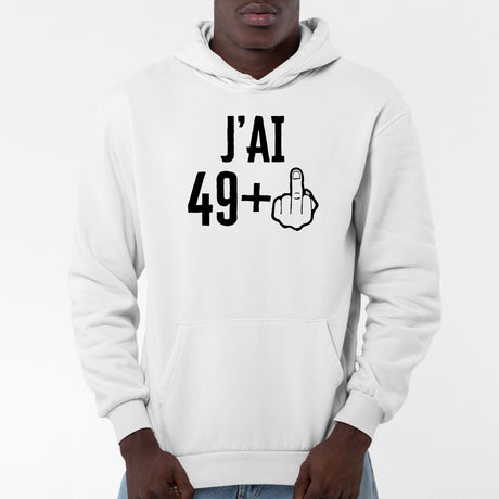 Sweat Capuche Adulte J'ai 50 ans 49 + 1 Blanc