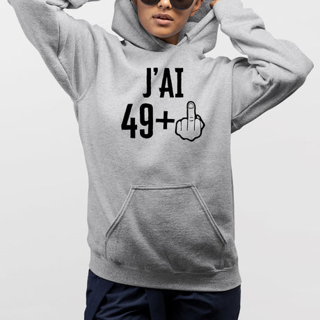 Sweat Capuche Adulte J'ai 50 ans 49 + 1 Gris