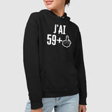 Sweat Capuche Adulte J'ai 60 ans 59 + 1 Noir