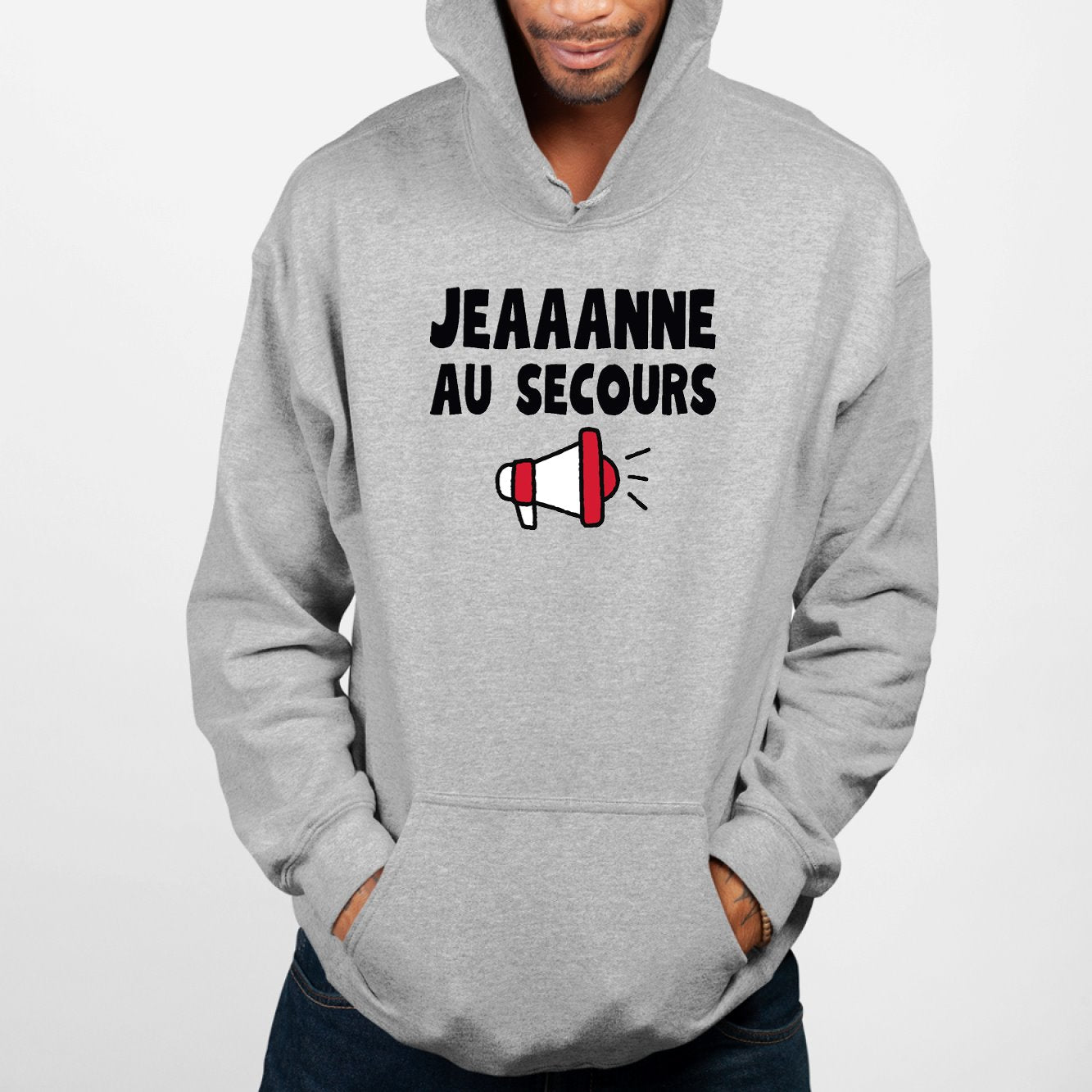 Sweat Capuche Adulte Jeanne au secours Gris