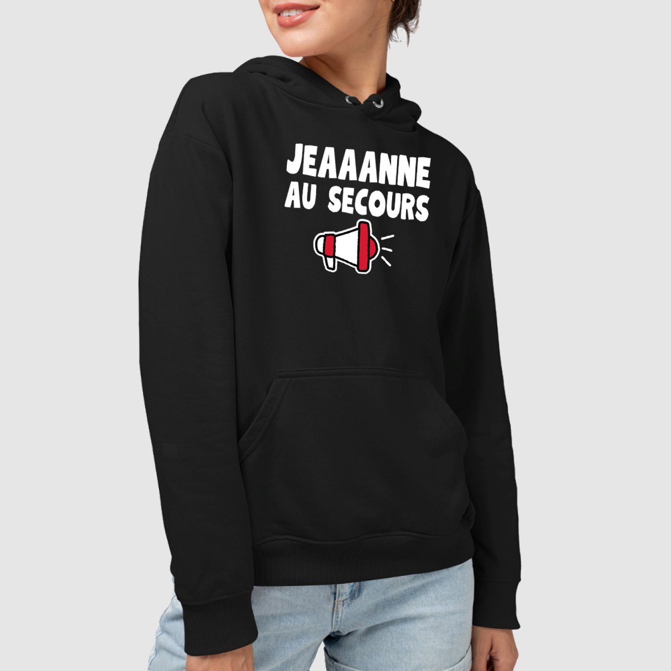 Sweat Capuche Adulte Jeanne au secours Noir