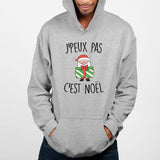 Sweat Capuche Adulte J'peux pas c'est Noël Gris